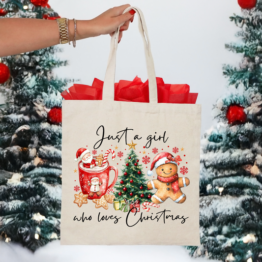 Just A Girl Who Loves Christmas Tote Bag
