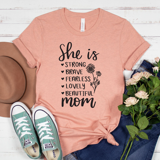 She is Mom Heather Sunset Shirt