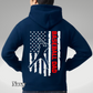 Baseball Dad Distressed Flag Hoodie